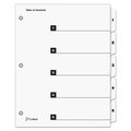 Cardinal Table of Contents Index Dividers, 1-5, White, Pk24 60533